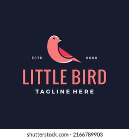 Cute little bird logo design vector illustration