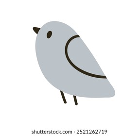 Cute little bird. Small baby chick, simple adorable farm animal. Funny chicken, birdie in profile. Kids monochrome flat graphic vector illustration isolated on white background