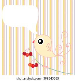 cute little bird with speech bubble  