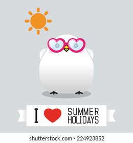 cute little bird in summer