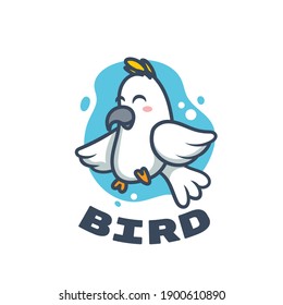 Cute little bird vector illustration. Animal mascot. Suitable for icon, logo, sticker and more.