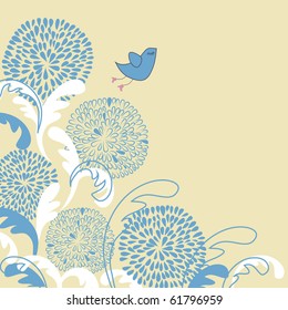 Cute little bird. Vector illustration