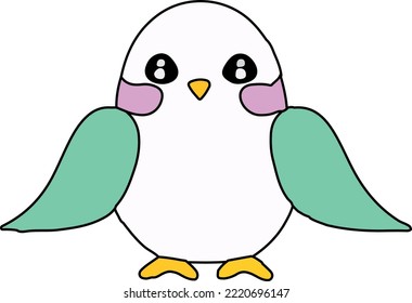 Cute Little Birdon white background.