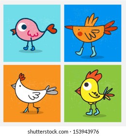Cute little birds collection