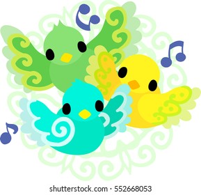 The cute little birds of mysterious design