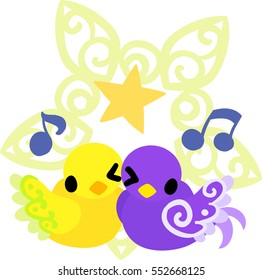 The cute little birds of mysterious design