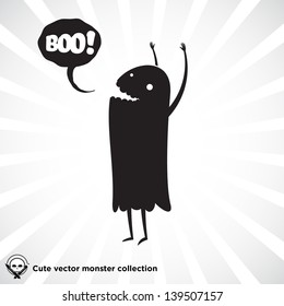 Cute little black monster for Halloween, scrapbooking etc.