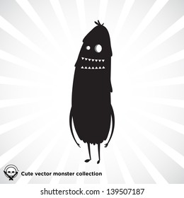 Cute little black monster for Halloween, scrapbooking etc.