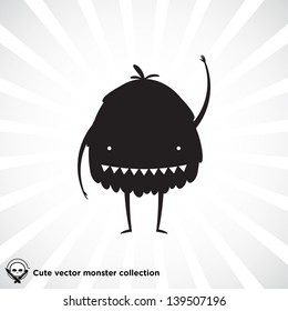 Cute little black monster for Halloween, scrapbooking etc.