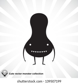 Cute little black monster for Halloween, scrapbooking etc.