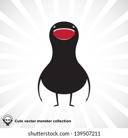 Cute little black monster for Halloween, scrapbooking etc.