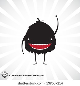Cute little black monster for Halloween, scrapbooking etc.