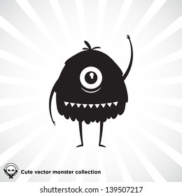 Cute little black monster for Halloween, scrapbooking etc.