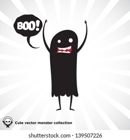 Cute little black monster for Halloween, scrapbooking etc.