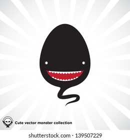 Cute little black monster for Halloween, scrapbooking etc.