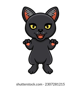 Cute little black panther cartoon