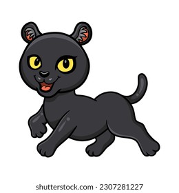 Cute little black panther cartoon