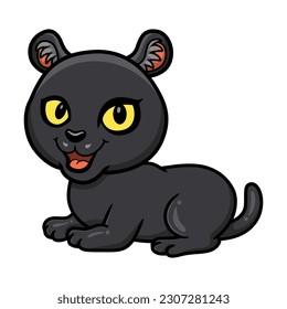 Cute little black panther cartoon