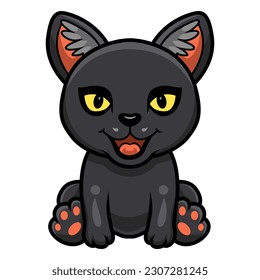 Cute little black panther cartoon