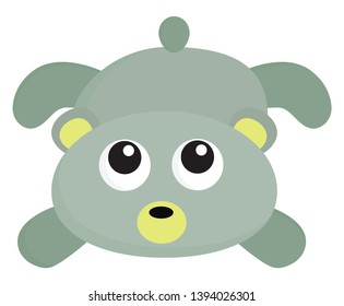 A cute little blue bear laying down relaxing with its limbs spread vector color drawing or illustration