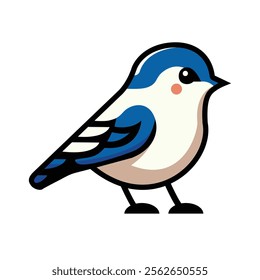 cute little blue bird perfect for team sport club mascot observation vector illustration design