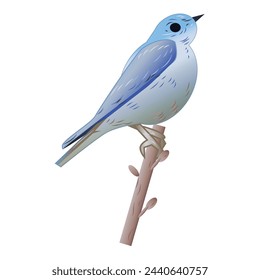 Nette kleine blaue Vogel Vektor-Illustration