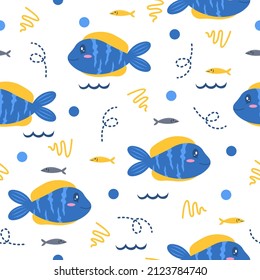 Diseño de patrones pequeños de peces azules