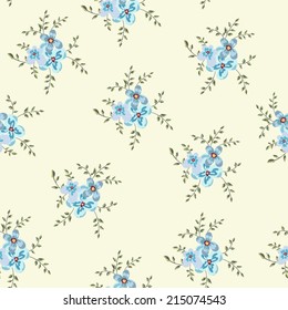 cute little blue flowers seamless pattern background. vector