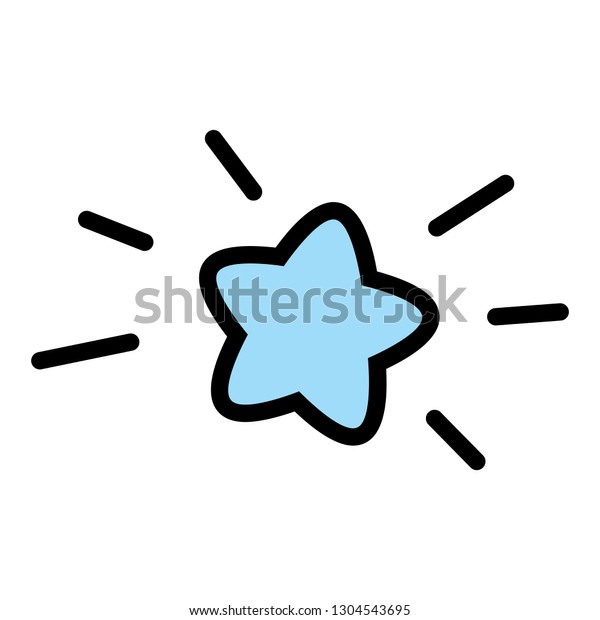 Cute Little Blue Frozen Star Shiny Stock Vector Royalty