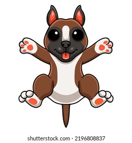 Cute little boxer dog cartoon posing