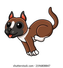 Cute little boxer dog cartoon