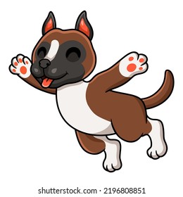 Cute little boxer dog cartoon