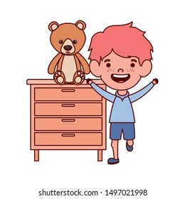 cute little boy baby with drawer character