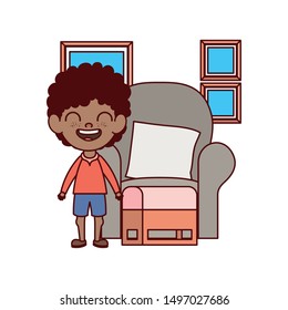 cute little boy baby in the living room character