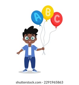 Cute little boy with balloons