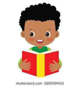 Cute little boy with a book