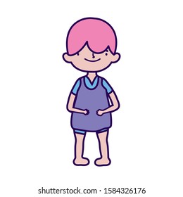 cute little boy cartoon character design vector illustration