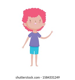 cute little boy cartoon character design vector illustration