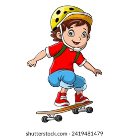 Dibujo de un niño pequeño con patineta