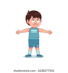 Cute Little Boy Cartoon Playing Basketball Block