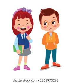 Caricatura de un niño pequeño lindo posando