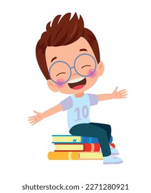 Caricatura de un niño pequeño lindo posando
