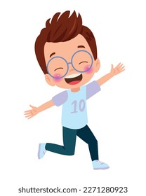 Cute little boy cartoon posing