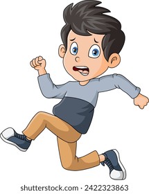 Cute little boy cartoon running