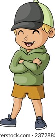 Cute little boy cartoon standing
