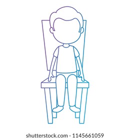 cute and little boy in the chair character