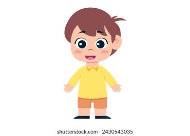 Cute Little Boy Character Design Illustration