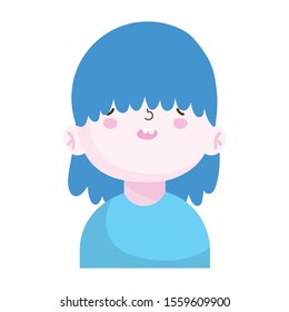 cute little boy character portrait, children vector illustration