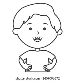 cute little boy character vector illustration