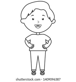 cute little boy character vector illustration
